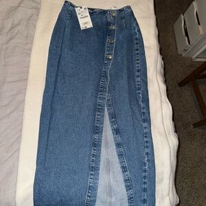 Zara denim maxi skirt